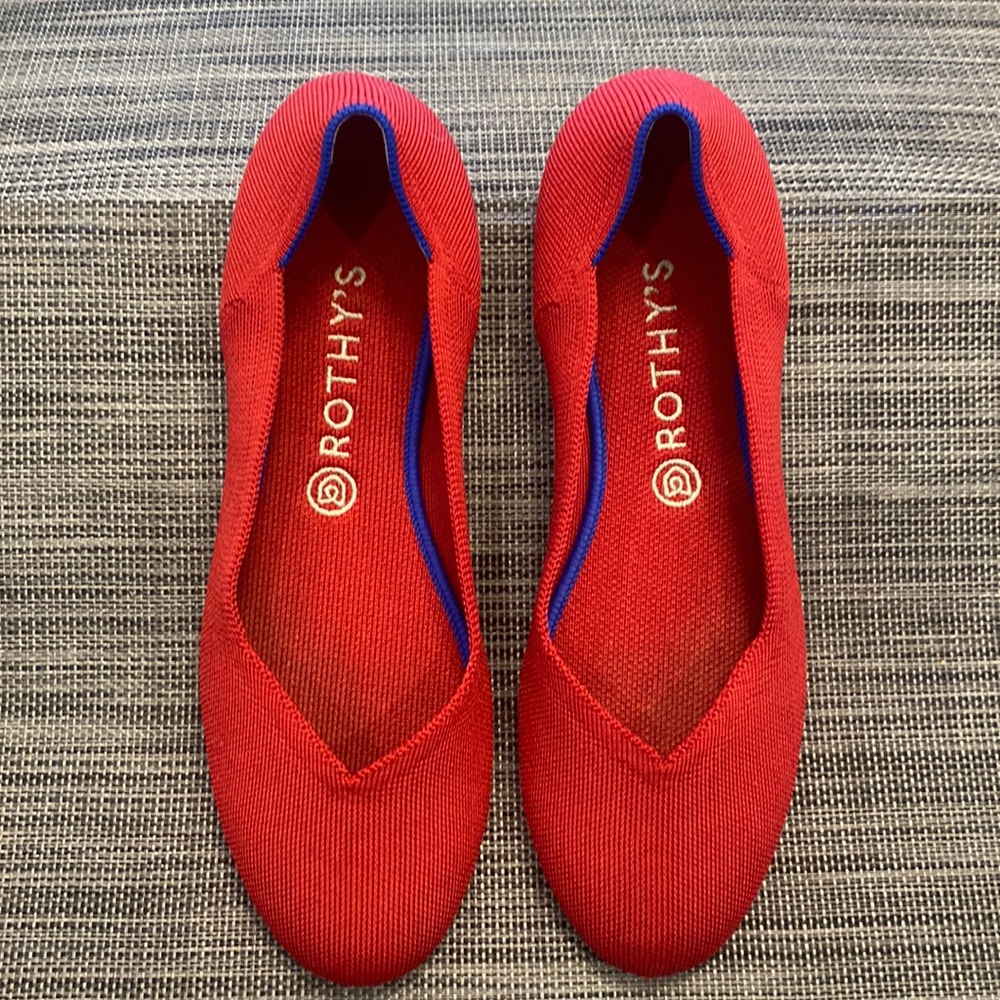 Rothy’s The Flat rounded toe flats in red